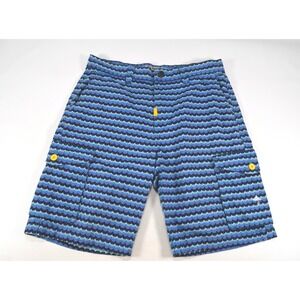 LRGeans LR geans Cargo Shorts Men's 36 Denim Blue & Green Waves Print